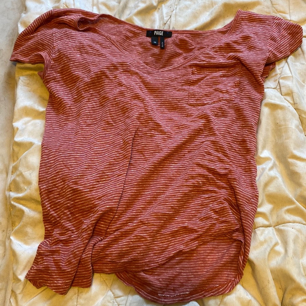 Red and white striped t-shirt